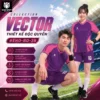 Áo bóng đá không logo VECTOR màu tím hồng