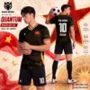 Áo bóng đá không logo QUANTUM màu đen