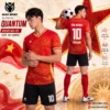 Áo bóng đá không logo QUANTUM màu đỏ