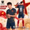 Áo bóng đá không logo QUANTUM màu xanh than