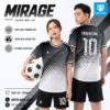 Áo bóng đá không logo MIRAGE màu đen