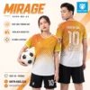 Áo bóng đá không logo MIRAGE màu vàng nghệ