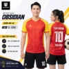 Áo bóng đá không logo OBSIDIAN màu đỏ