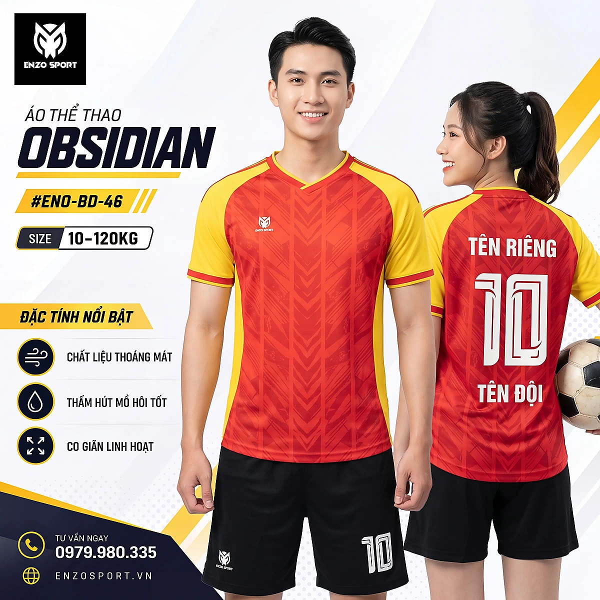 Áo bóng đá không logo OBSIDIAN màu đỏ