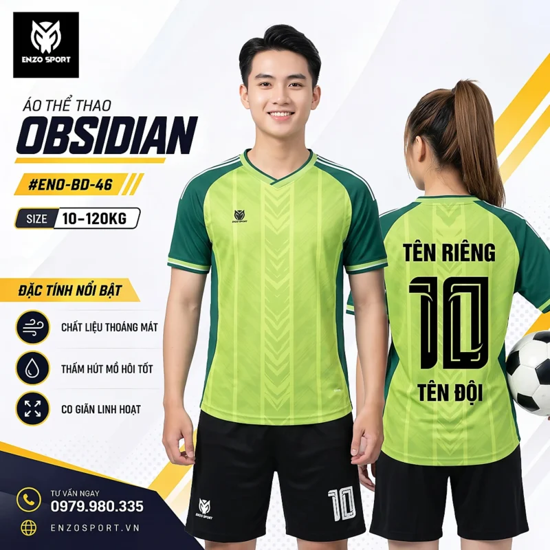Áo Bóng Đá Không Logo OBSIDIAN (7 Màu)