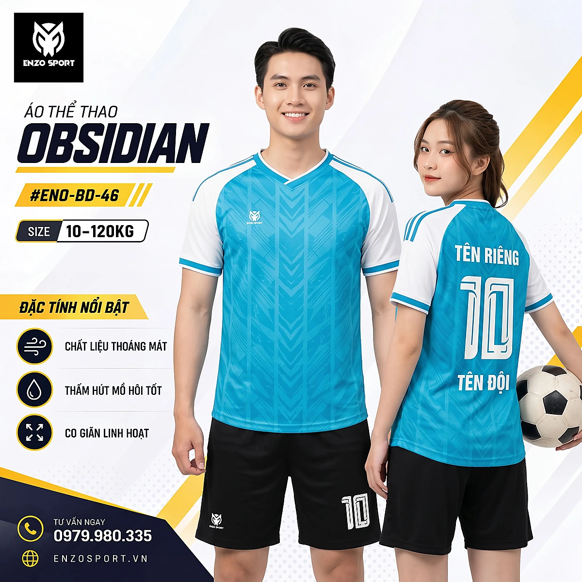 Áo bóng đá không logo OBSIDIAN màu xanh ya