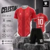 Áo bóng đá không logo CELESTIAL màu đỏ