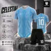 Áo bóng đá không logo CELESTIAL màu xanh MC