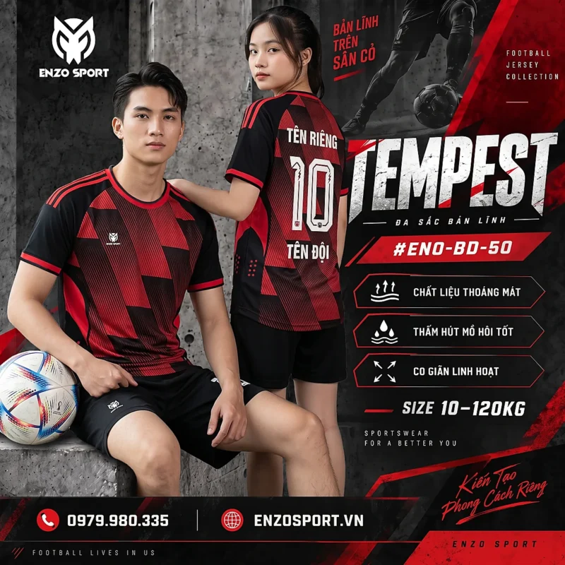 Áo Bóng Đá Không Logo TEMPEST (7 Màu)