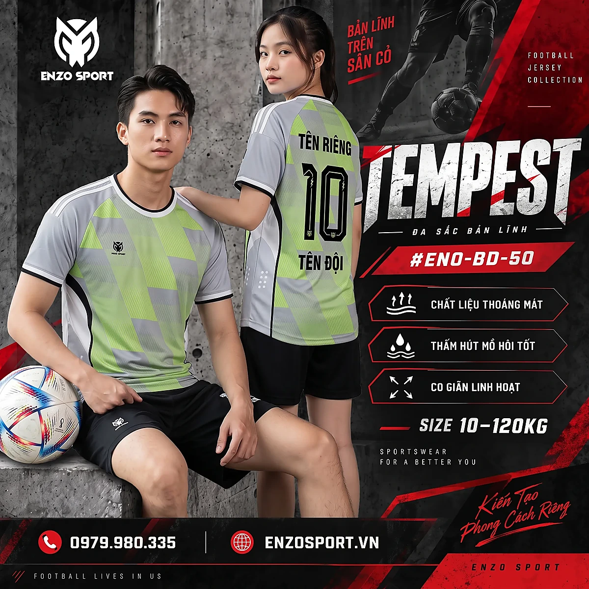 Áo bóng đá không logo TEMPEST màu xám