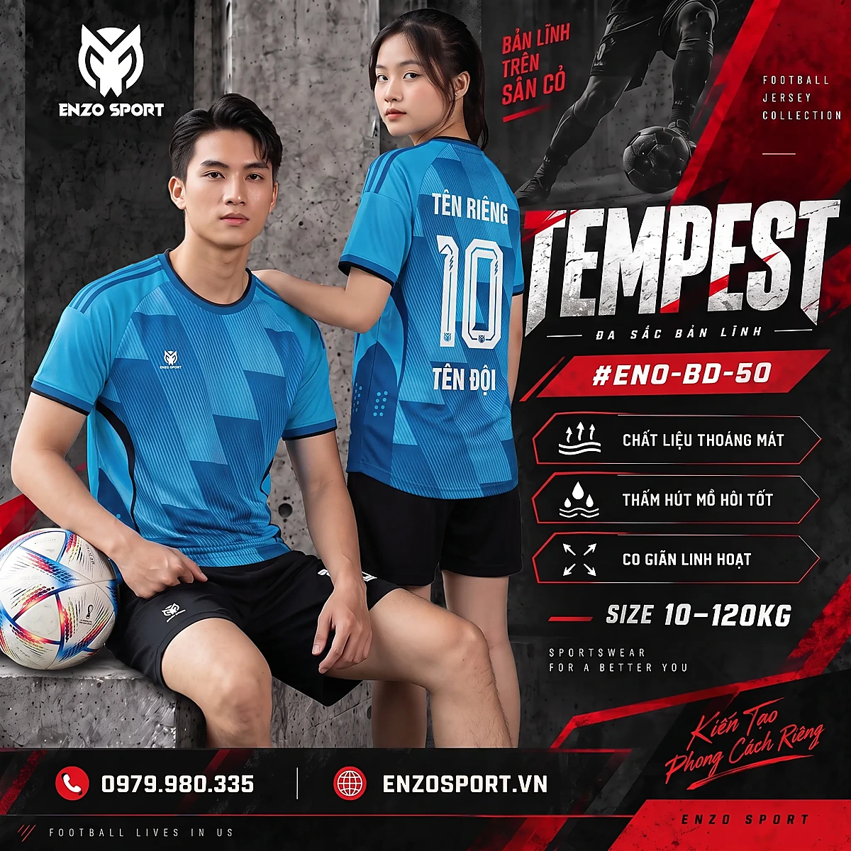 Áo bóng đá không logo TEMPEST màu xanh ya
